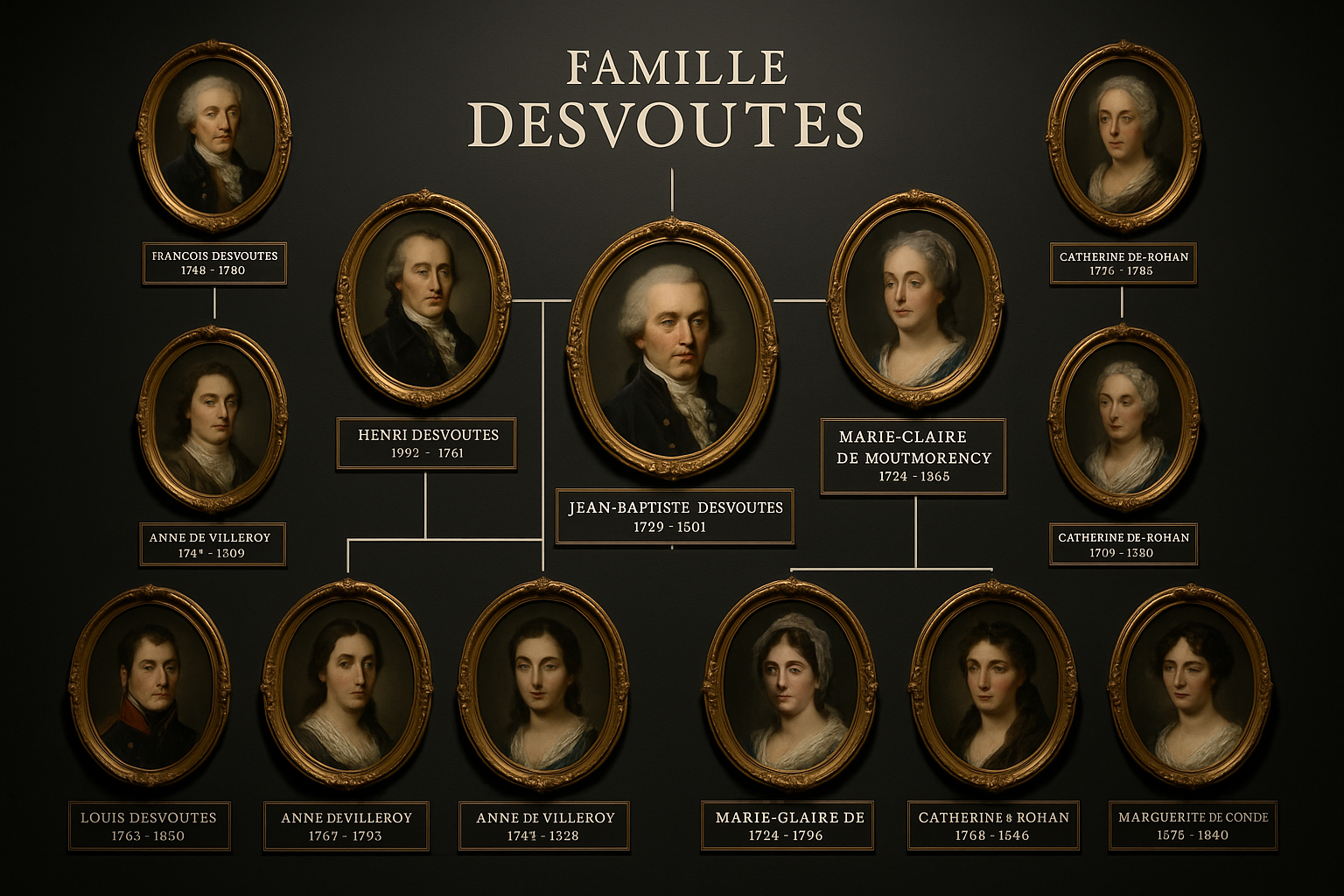 Arbre généalogique famille Desvoutes